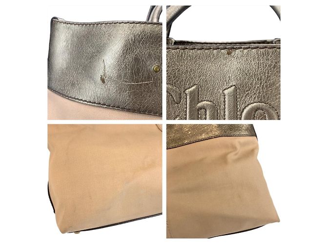 Chloé Chloe Canvas-Leder Tote Bag Braun Beige - Ansicht 5