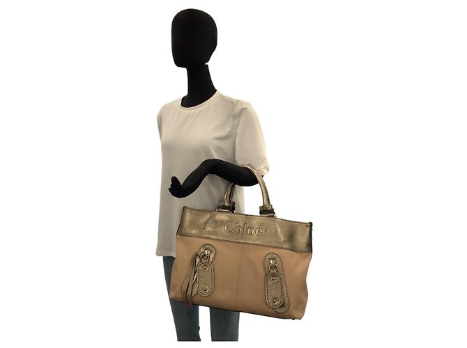 Chloé Chloe Canvas-Leder Tote Bag Braun Beige - Ansicht 7