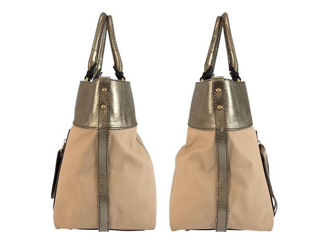 Chloé Chloe Canvas-Leder Tote Bag Braun Beige - Ansicht 8