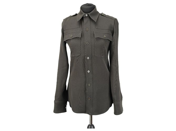 Stella Mc Cartney Conjunto de calça e camisa Stella McCartney em lã caqui - vista 5