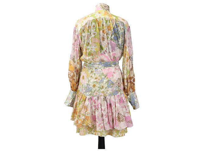 Abito mini Zimmermann Super Eight multicolore in cotone e seta - vista 2