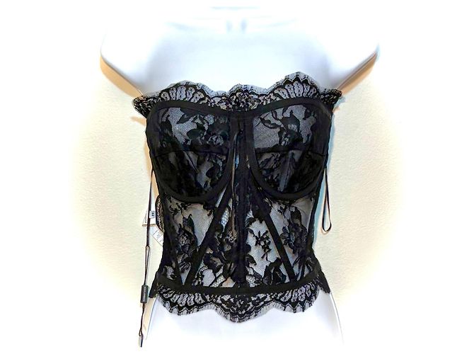 Top de corsé de encaje negro Dolce & Gabbana - vista 2