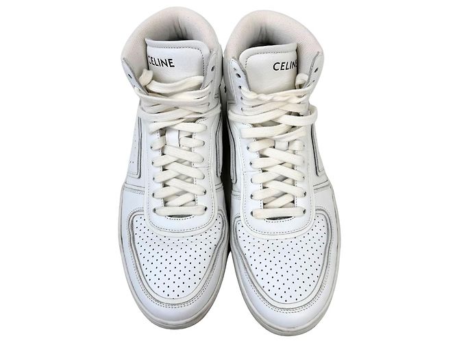 Sneaker alte bianche in pelle Céline CT-01 "Z" Bianco - vista 2