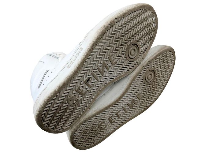 Sneaker alte bianche in pelle Céline CT-01 "Z" Bianco - vista 4