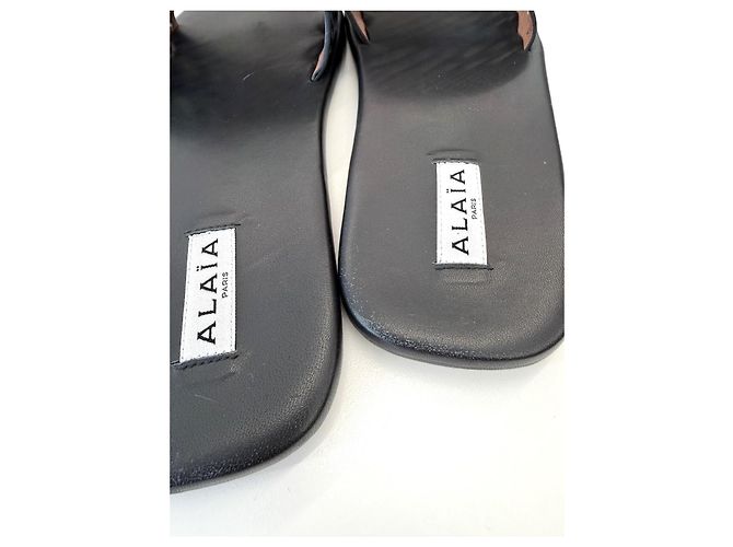 Sandali piatti Alaïa Vienne in pelle nera Nero - vista 5