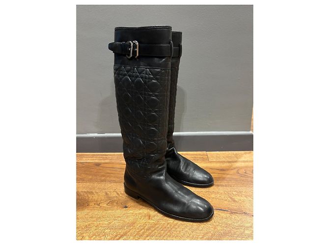 Dior Cannage in Pelle Nera 40,5 Nero - vista 2