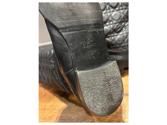 Dior Cannage in Pelle Nera 40,5 Nero - vista 3