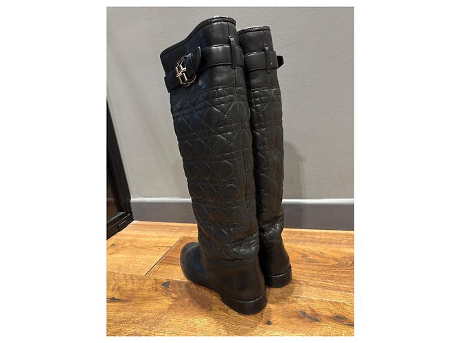 Dior Cannage in Pelle Nera 40,5 Nero - vista 5