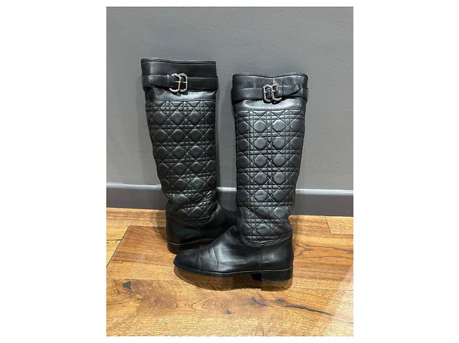 Dior Cannage in Pelle Nera 40,5 Nero - vista 6