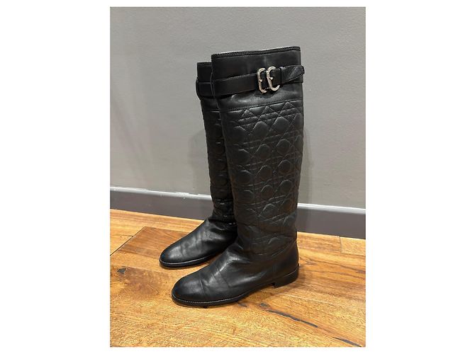 Dior Cannage in Pelle Nera 40,5 Nero - vista 7