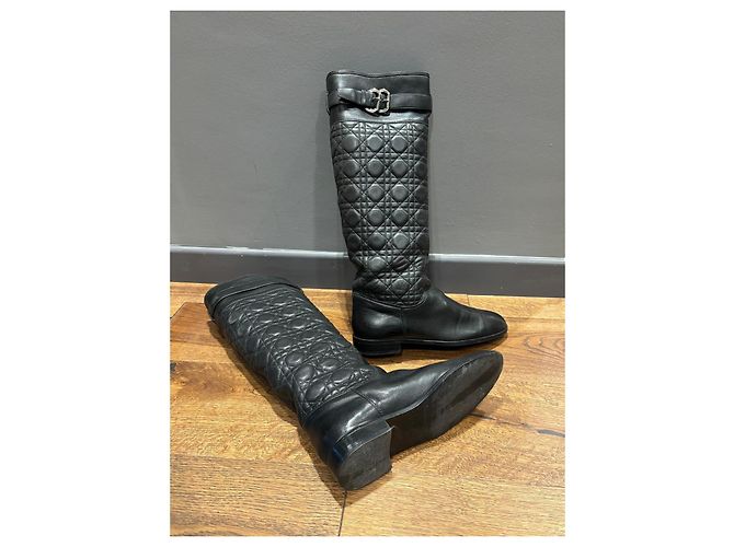 Dior Cannage in Pelle Nera 40,5 Nero - vista 8
