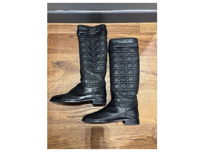 Dior Cannage in Pelle Nera 40,5 Nero - vista 9