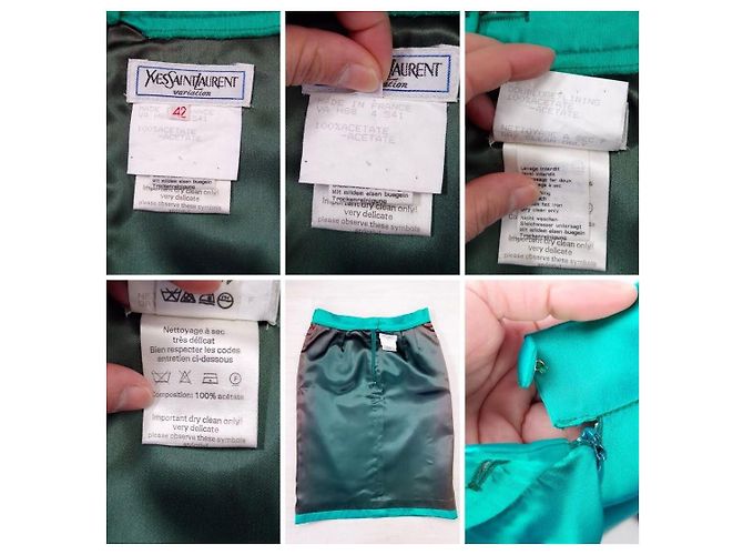 Yves Saint Laurent YSL tailleur verde da cerimonia con gilet 1988 - vista 14