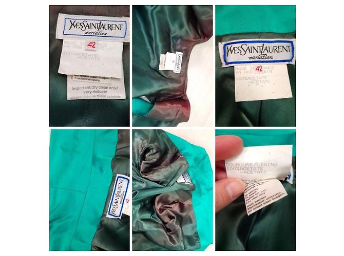 Yves Saint Laurent YSL tailleur verde da cerimonia con gilet 1988 - vista 15