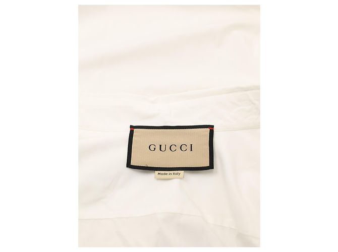 Camicia bianca Gucci in cotone a maniche lunghe Bianco - vista 3