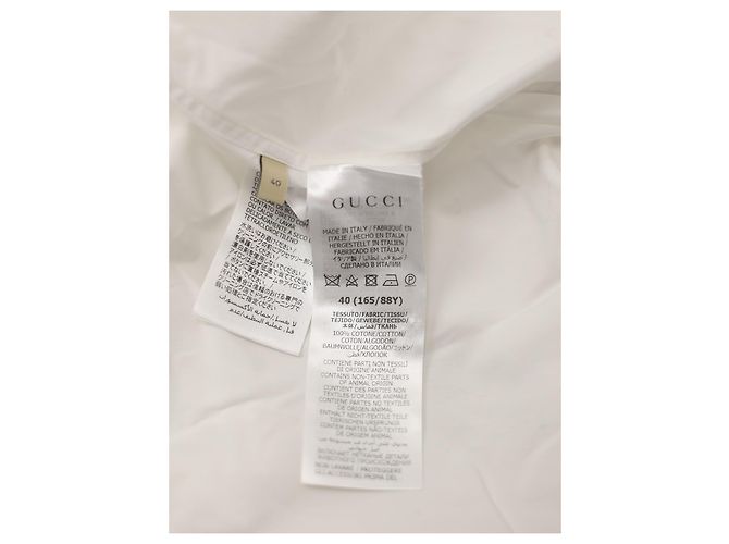 Camicia bianca Gucci in cotone a maniche lunghe Bianco - vista 4