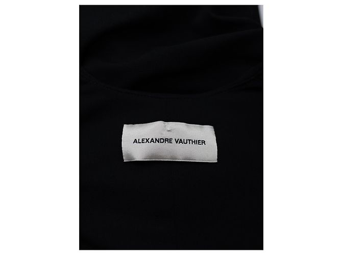 Alexandre Vauthier Schwarzer Jersey Bodysuit mit V-Ausschnitt und Ring - Ansicht 3