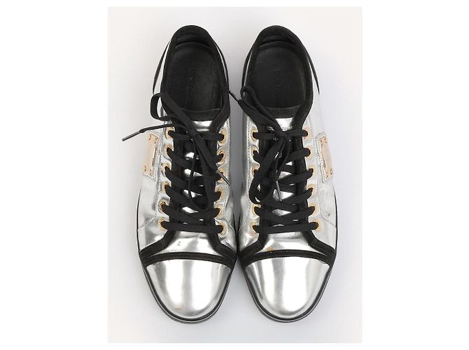 Sneakers Dolce & Gabbana in pelle argento uomo - vista 4