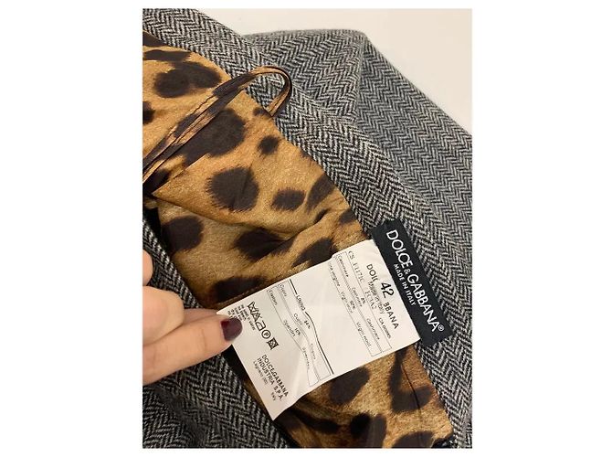 Conjunto de blazer e saia Dolce & Gabbana cinza cashmere e lã Cinza antracite - vista 10