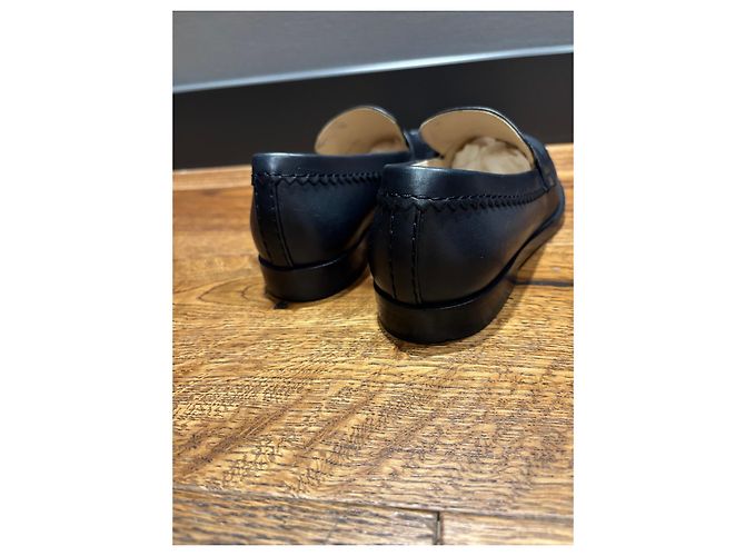 Chanel Navy Leder CC Slipper Marineblau - Ansicht 7