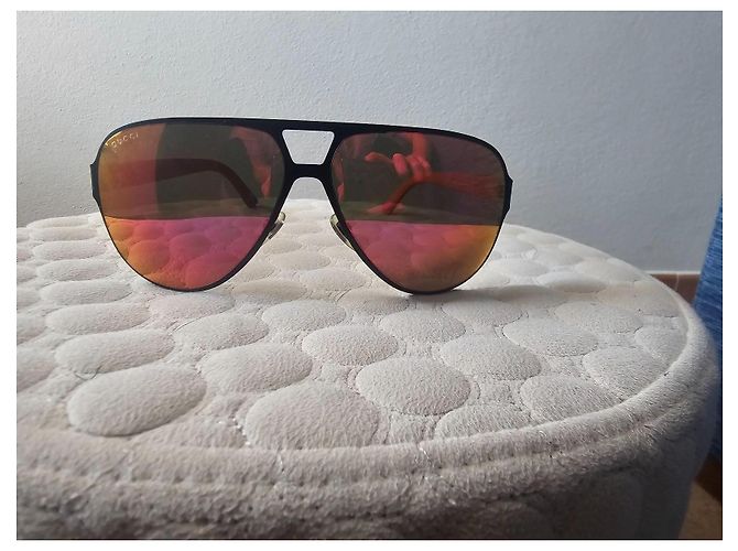 Occhiali da sole aviator Gucci arancione metallo - vista 2
