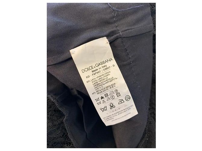 Dolce & Gabbana Mini Kleid Schwarze Wolle Korsett Bustier - Ansicht 9
