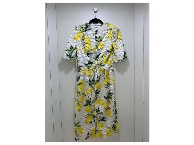 Vestido midi Dolce & Gabbana estampado de limón blanco y amarillo Multicolor - vista 2