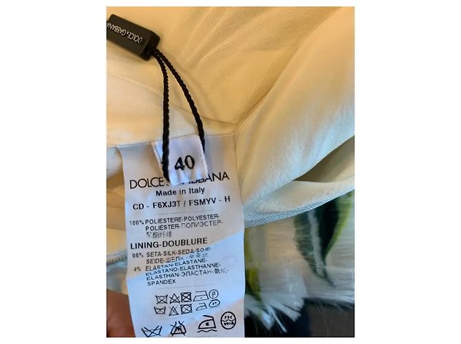 Vestido midi Dolce & Gabbana estampado de limón blanco y amarillo Multicolor - vista 7