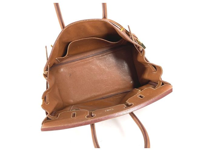 Borsa Tote Hermès Birkin 35 in pelle Courchevel oro D'oro - vista 11