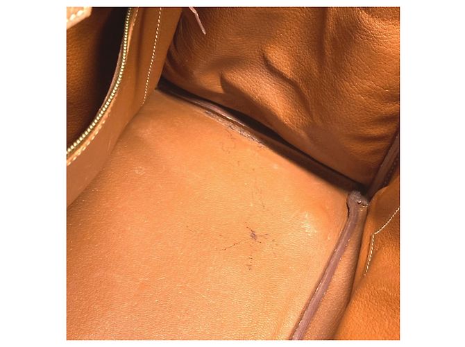 Borsa Tote Hermès Birkin 35 in pelle Courchevel oro D'oro - vista 17