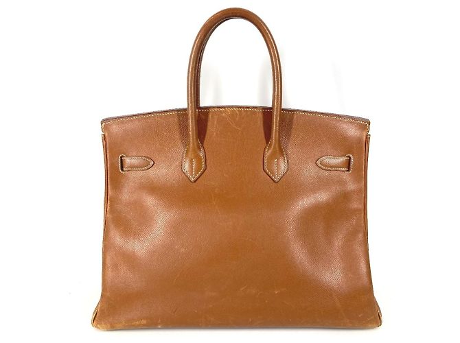 Borsa Tote Hermès Birkin 35 in pelle Courchevel oro D'oro - vista 2