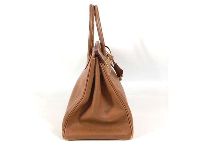 Borsa Tote Hermès Birkin 35 in pelle Courchevel oro D'oro - vista 4