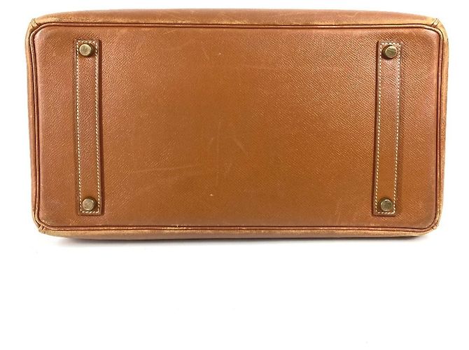 Borsa Tote Hermès Birkin 35 in pelle Courchevel oro D'oro - vista 5