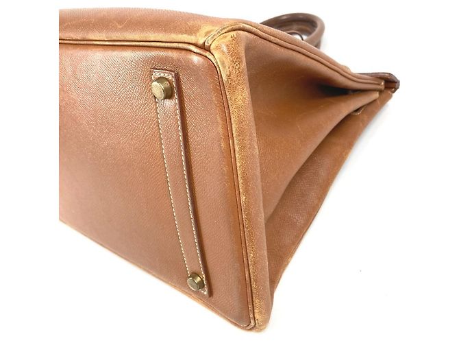 Borsa Tote Hermès Birkin 35 in pelle Courchevel oro D'oro - vista 6