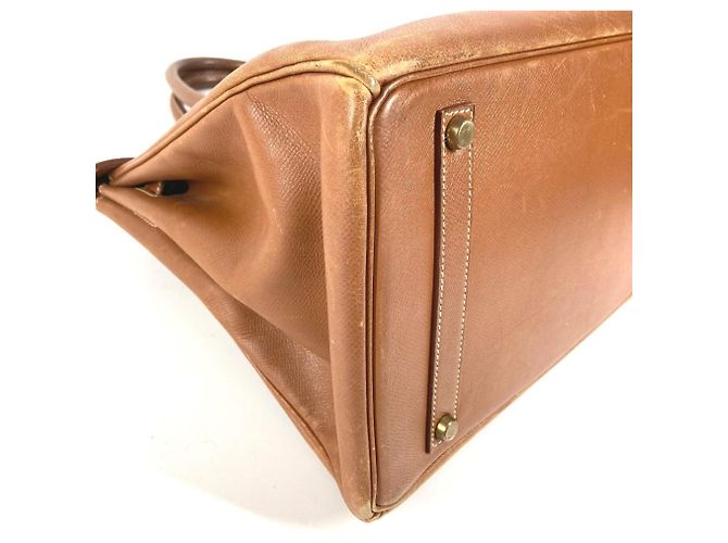Borsa Tote Hermès Birkin 35 in pelle Courchevel oro D'oro - vista 7