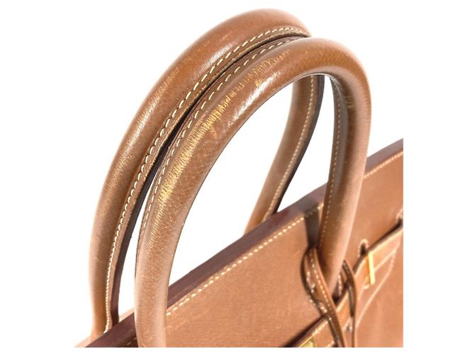 Borsa Tote Hermès Birkin 35 in pelle Courchevel oro D'oro - vista 8