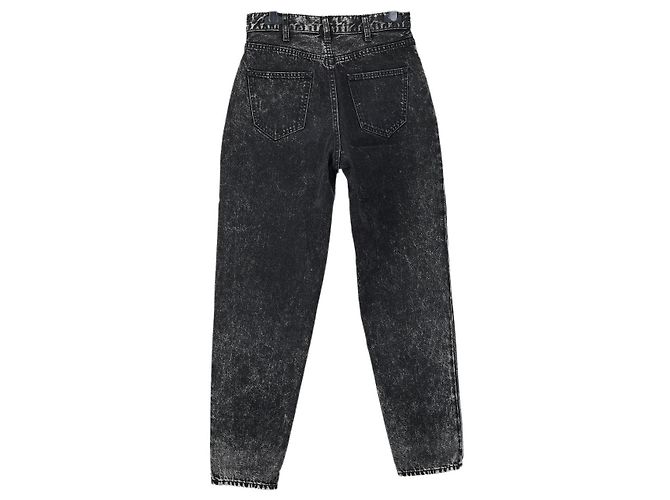 Vaqueros Mom fit acid wash Céline negros de algodón - vista 2