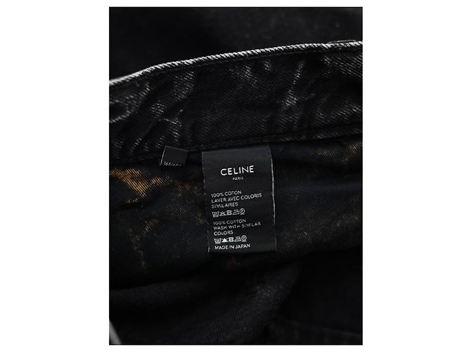Vaqueros Mom fit acid wash Céline negros de algodón - vista 3