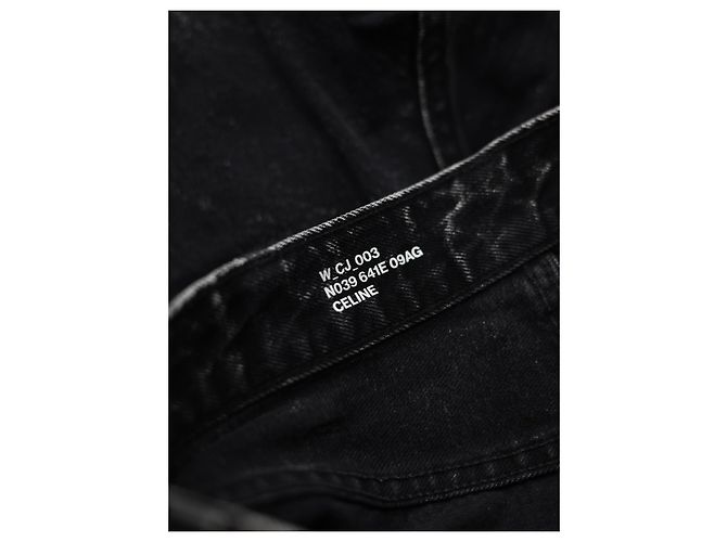 Vaqueros Mom fit acid wash Céline negros de algodón - vista 4