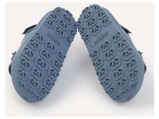 Sandales plateforme en caoutchouc Horsebit Gucci bleu marine - vue 2
