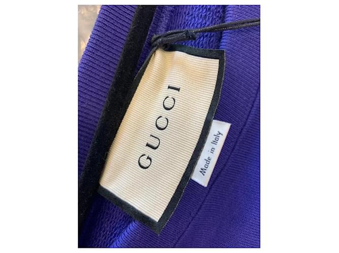 Suéter Gucci con estampado de logotipo de algodón azul marino XL - vista 4
