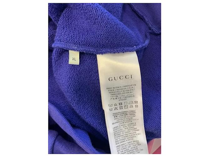 Suéter Gucci con estampado de logotipo de algodón azul marino XL - vista 5