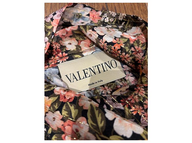 Blusa de seda con estampado floral de Valentino con lazo Multicolor - vista 3
