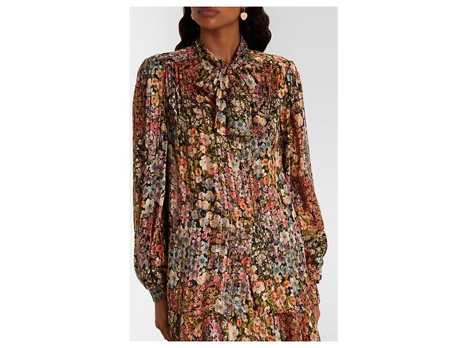 Blusa de seda con estampado floral de Valentino con lazo Multicolor - vista 7
