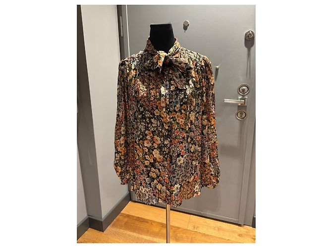 Blusa de seda con estampado floral de Valentino con lazo Multicolor - vista 9