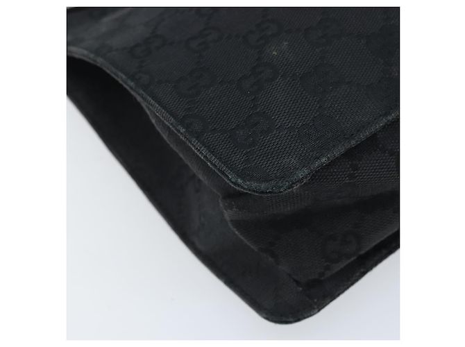 Borsa a Spalla GG Canvas Gucci Nera Argento 120841 Auth ep13711 Nero - vista 11