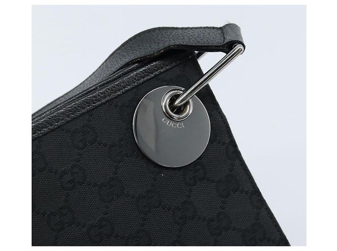Borsa a Spalla GG Canvas Gucci Nera Argento 120841 Auth ep13711 Nero - vista 14