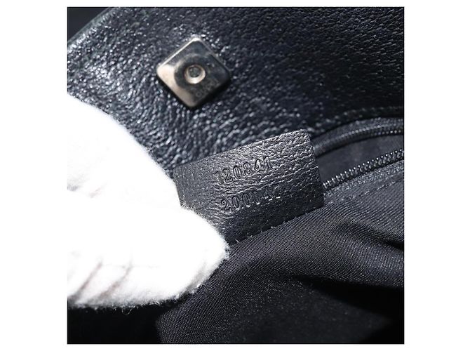 Borsa a Spalla GG Canvas Gucci Nera Argento 120841 Auth ep13711 Nero - vista 21