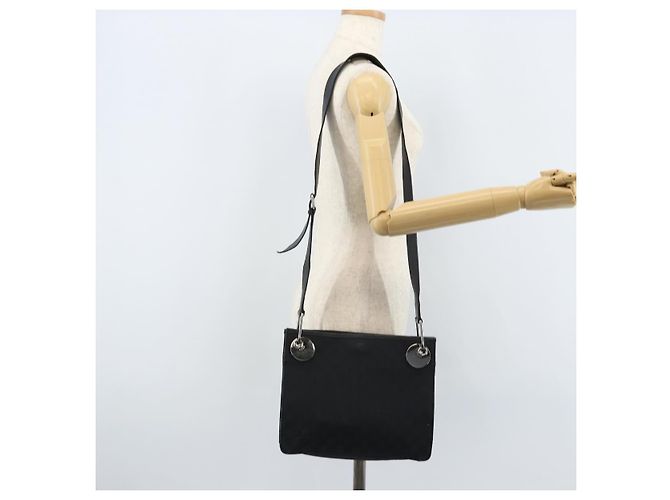 Borsa a Spalla GG Canvas Gucci Nera Argento 120841 Auth ep13711 Nero - vista 22