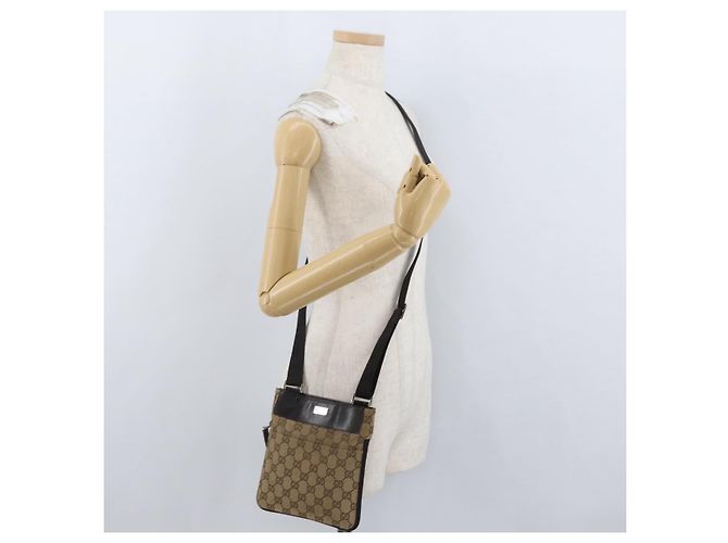 Borsa a Spalla GG Canvas Gucci Beige Argento 019 0349 Auth BSZ031A - vista 22